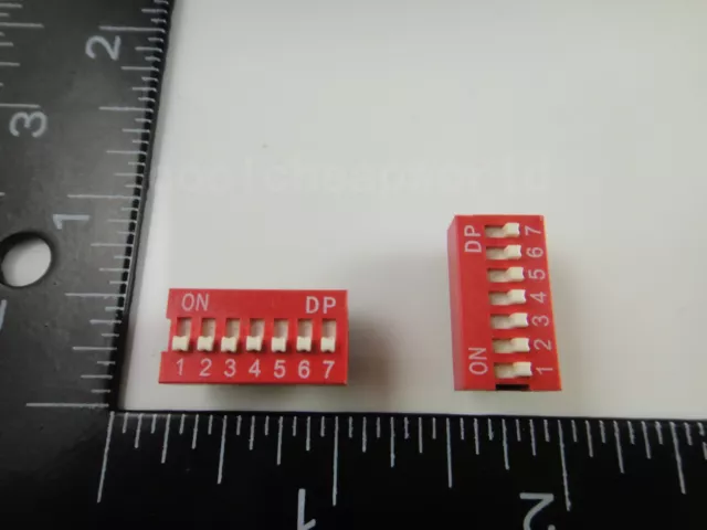 50pcs 7P 7 Position DIP Switch 2.54mm Pitch 2 Row 14 Pin DIP Switch