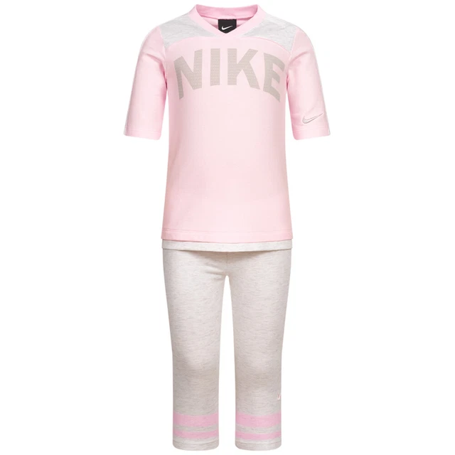 Nike Caldo Fino Bambino Sweatshirt Pantaloni Collant Tuta 404441-616 Rosa Grigio
