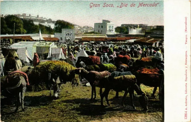 CPA AK MAROC TANGER - Gran Soco, Dia de Mercado (280802)