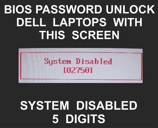Dell Bios Password Unlock, Dell Adamo, Inspiron, Latitude, Mini, Vostro, XPS P6