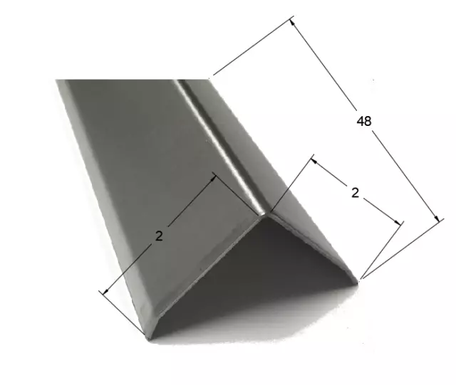 (5 Pack) 2x2x48 Stainless Steel Outside Corner Guard, 20ga, with Breaks