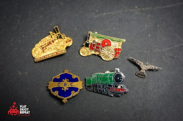 Vintage Locomotive Treni Vapore Br Ferrovia Smalto Nuovo Spilla Badge Lavoro Lot 2