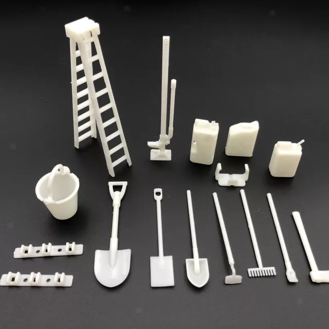1:16 Scale White Plastic Tools Bucket Oil Tanks Set For WPL 6WD RC Car Model