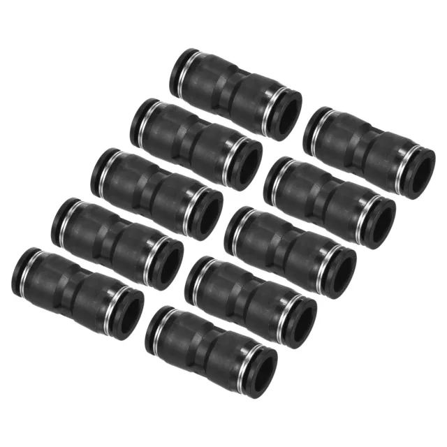 10 Pcs 1/2" Union Push to Connect Pneumatic Air Line Fitting Black