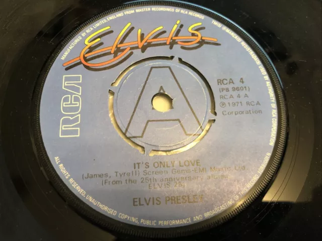 Elvis Presley - It's Only Love 7" Vinyl Single Record