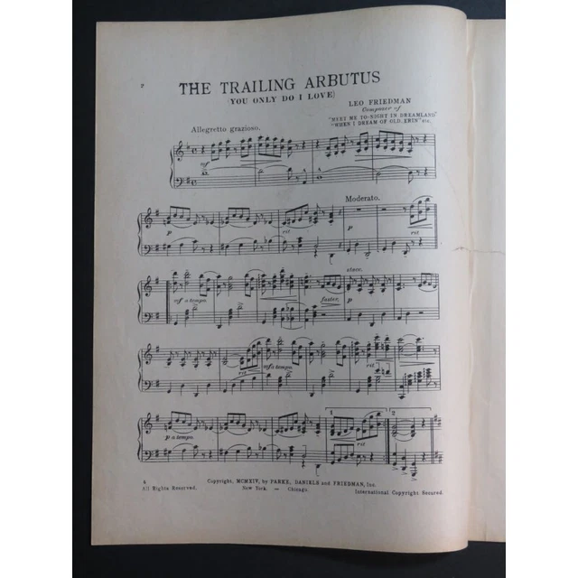 FRIEDMAN Léo The Trailing Arbutus Piano 1914 3