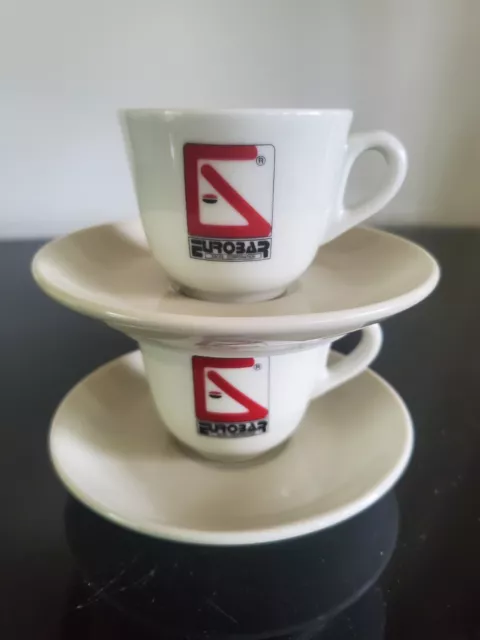 Rare Vtg La Pavoni IPA Italy Eurobar Demitasse Espresso Cup & Saucer Set