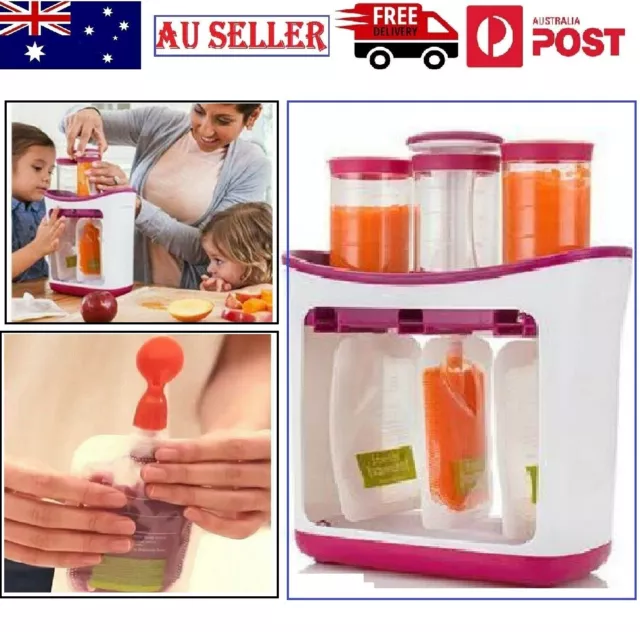 Fruit Puree  Maker Infant Baby Feeding Food Squeeze Toddler Dispenser Station AU