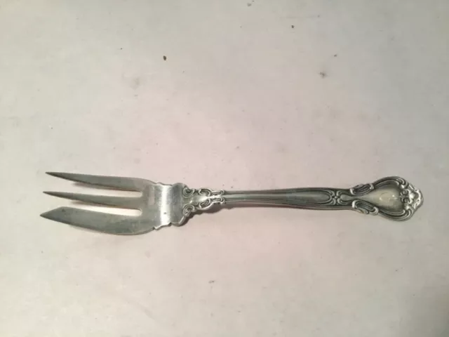 Antique 1895 GORHAM “Chantilly” Sterling Silver 3-Tine Pastry Fork, 5 3/4”