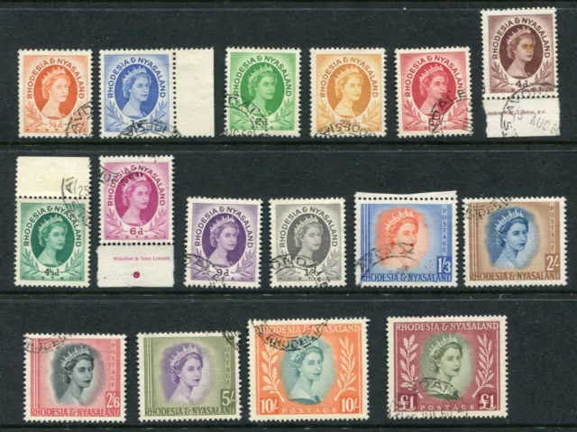 RHODESIA NYASALAND 1954-56 Used Set to £1 16 Stamps