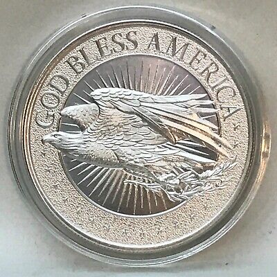 GOD BLESS AMERICA Type 1 oz 999 Pure Silver Eagle Q Very Limited USA Patriot 2