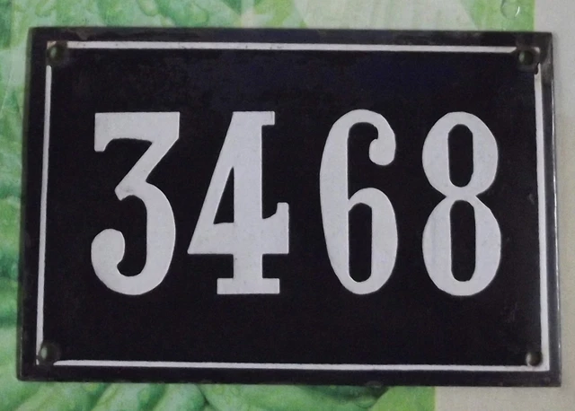 Grande Old Black French House Number 3468 Door Gate da Parete Piatto D Metallo+