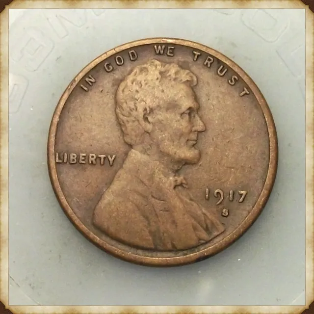 1917 S Lincoln Wheat Cent F-VF **Actual Coin Pictured**