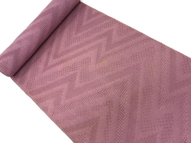6484900: Japanese Kimono / Antique Bolt For Summer Nagoya Obi / Woven Geometric