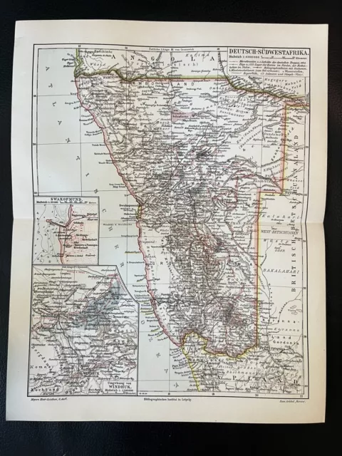 2 alte Kolonialkarten: Deutsch Südwestafrika und Ober-Guinea und West-Sudan 1905