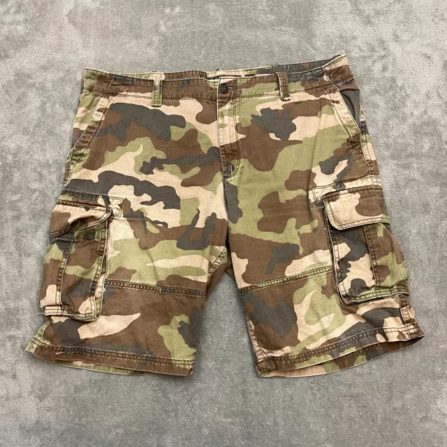 Old Navy Relaxed Fit Men's Green Brown Camouflage Cargo Shorts Heavyweight Sz 40