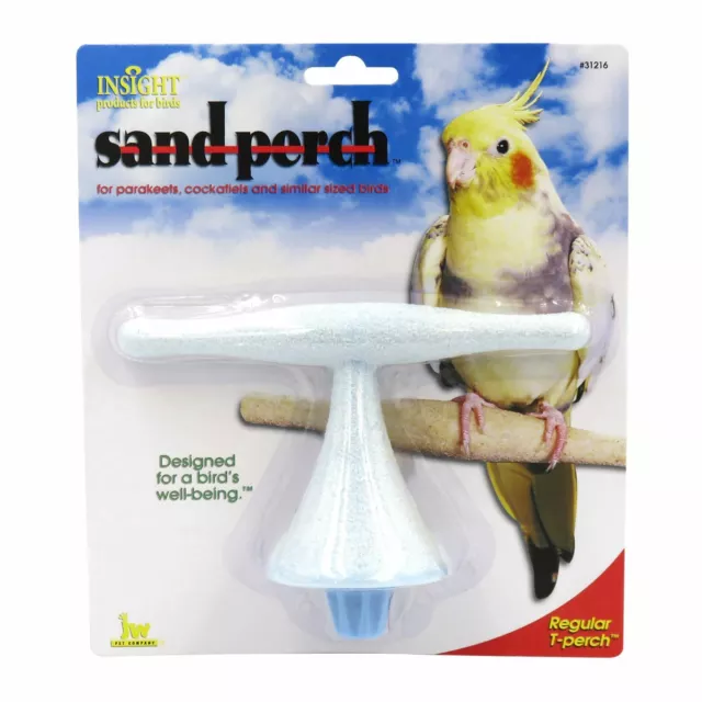 JW Pet Sand Perch T for Parakeets Cockatiels Sized Birds Assorted Colour 16cm