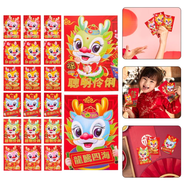 30 pz borse decorative per soldi pacchetti festival primavera belle buste rosse nuove