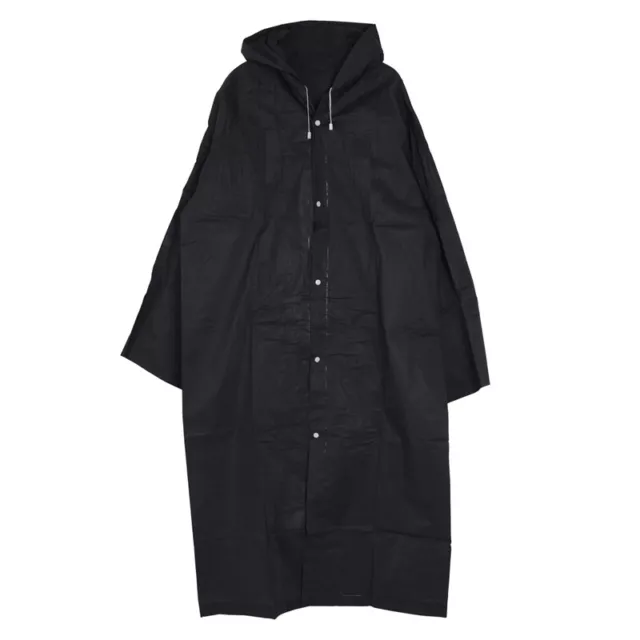 2X(FASHION EVA RAINCOAT Raincoat Transparent Camping Raincoat Black ...