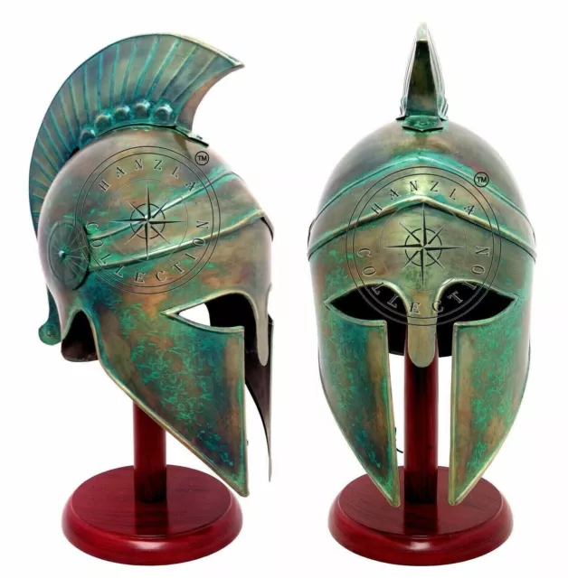 Patina Finish Medieval Ancient Costume Armour Roman Greek Corinthian Helmet