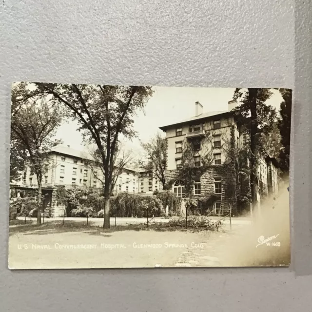 1943 US Naval Convalescent Hospital Glenwood Springs Colorado RPPC Postcard WW2