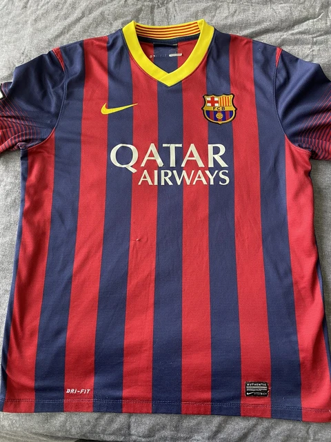 Messi FC Barcelona 2013-2014 Official Home Jersey Shirt Kit Nike Size Large