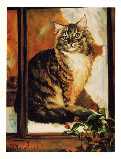 New Maine Coon Cat Notecard Set - 12 Blank Note Cards By Artist Ruth Maystead