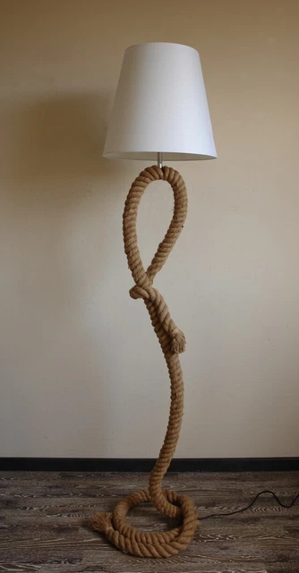 Große Stehleuchte Maritim Tau Seil H170 cm Stehlampe Vintage Landhaus NEU