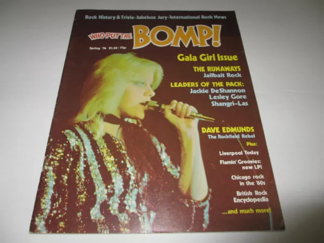 THE RUNAWAYS Joan Jett Who Put The Bomp magazine Spring 1976 Lesley Gore EDMUNDS