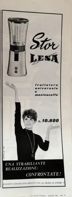Stor Lesa Frullatore Universale e Macinacaffè pubblicità La Cucina Italiana 1963