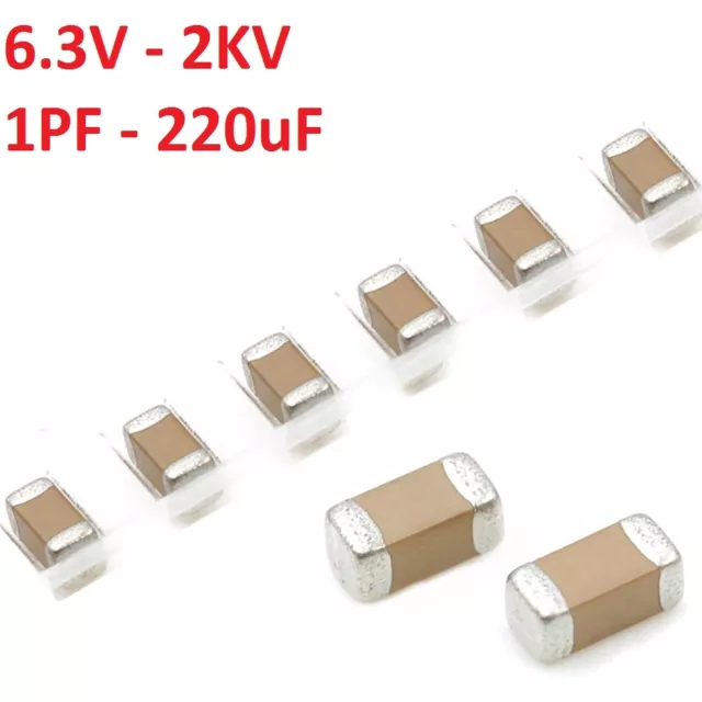 Condensatori Ceramici SMD Set Di 50 1206 – Da 1PF A 220uF Tensione 6 3v 2kv Nuovo 833360 - Foto 2
