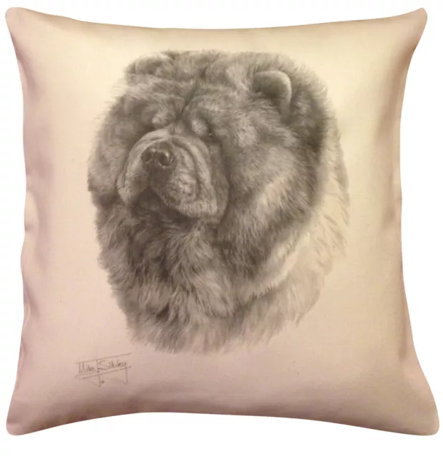 Chow Chow MS Cotton Cushion Cover - Choice of Cream or White - Gift Item