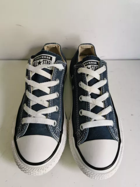 Converse All Star Ct Ox Reino Unido 2 Eu 34 Niños Niñas Niños Lona Azul Marino Entrenadores Blancos