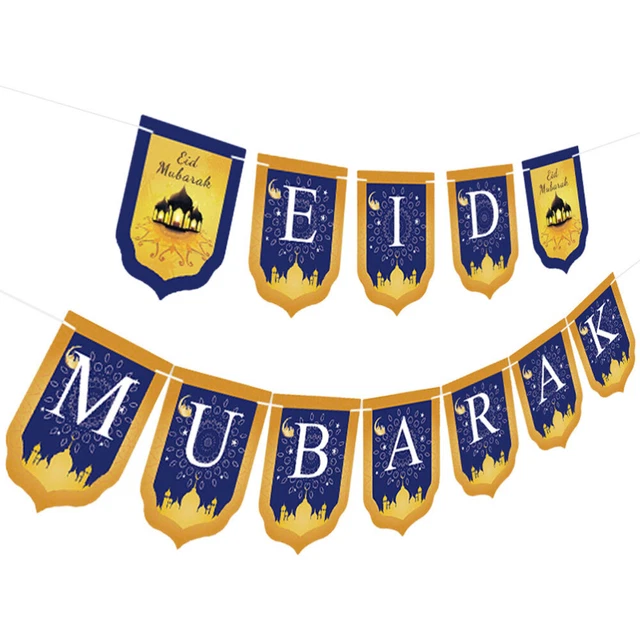 1 juego Bandera Ramadán Mubarak Letrero Mubarak Jurak Fondo Mubarak