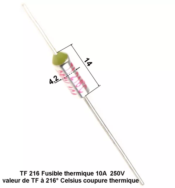 TF 216 fusible thermique 10A (Ampères) tension 250V  .C94.1