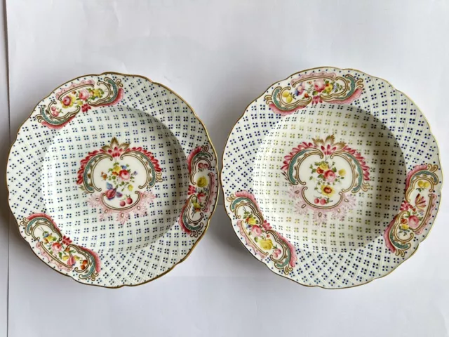 Paire D’assiettes Porcelaine Anglaise Ancienne
