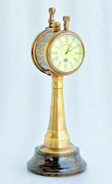 Antik Nautisch Messing Schiff Telegraph Stil Mit Messing Maritim Uhr Tisch