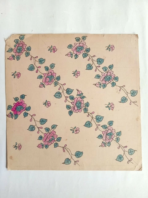 Old Textile handmade floral vintage collectible piece of art 2