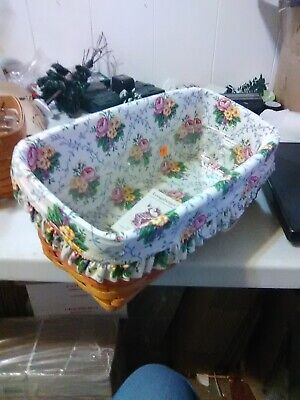 Longaberger Mother's Day Vanity Basket - Liner, Protector and Tie on