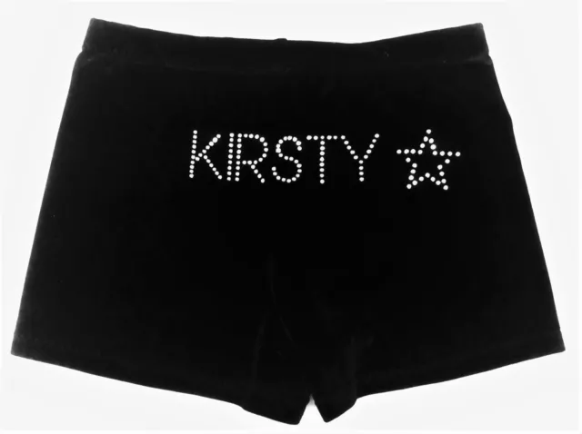 Gazelle Childs Personalised Velvet Gymnastics/Dance Shorts with Star. UK Made