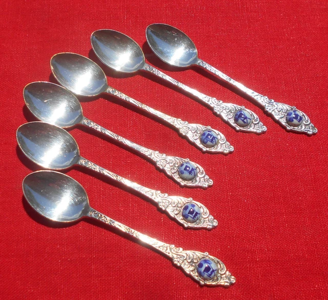 Boulenger 6 petites cuillères métal argenté motif floral vintage XIXème siècle en écrin Made in France - Canada