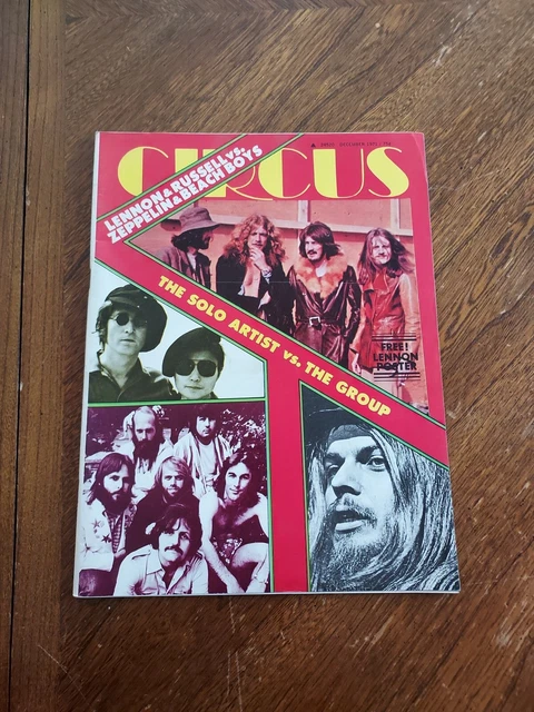 CIRCUS December 1971 Magazine LED ZEPPELIN Lennon Poster Iggy & the Stooges