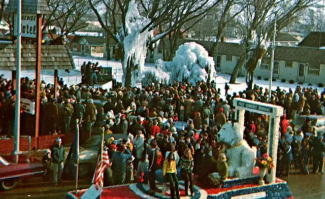 Winter Carnival Crowing of Queen Port Austin,MI Huron County Michigan Vintage