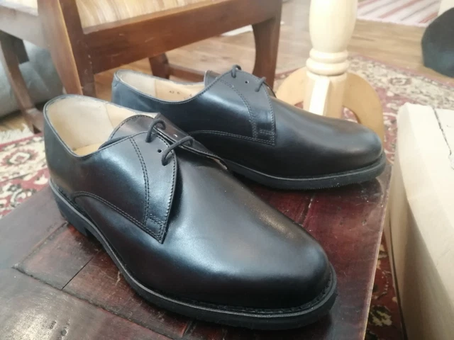 Chaussures De Ville Derbies Cuir Noir Neuves Homme Marque « Argueyrolles » - 42