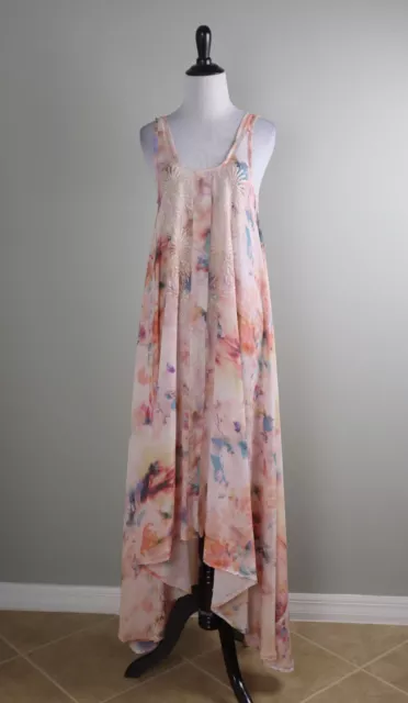 ANTHROPOLOGIE NWT Love Kyla Caite Seo Iris Embroidered Hi Lo Dress Size XS