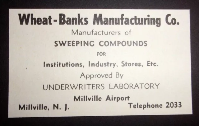 1955 Wheat-Banks Manufacturing Co. Advertisement Millville, NJ