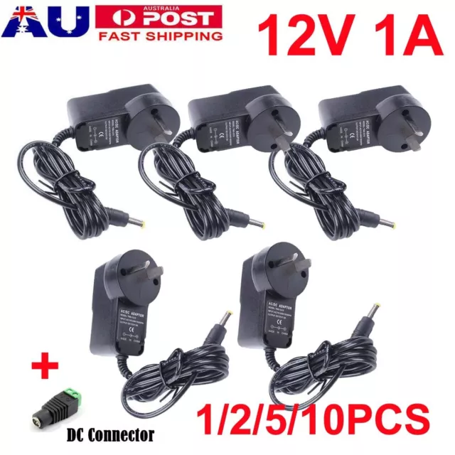 1-10PCS DC 12V 1A Power Supply Adapter Transformer Charger for LED Strip Light