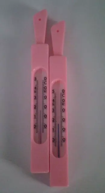 2 Bade - Thermometer rosa mit Griff, große Skala, für Baby, Kinder, Erwachsene