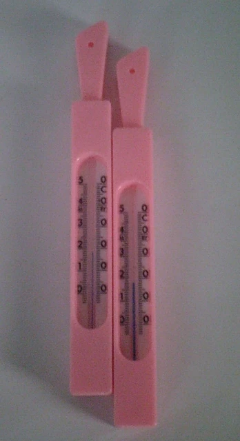 2 Bade - Thermometer rosa mit Griff, große Skala, für Baby, Kinder, Erwachsene