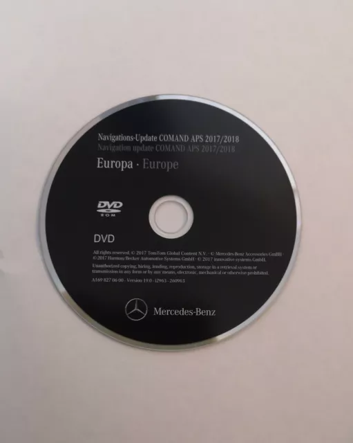 2017/18 Mercedes NTG2 Sat Nav Map Update Navigation DVD Disc UK&Europe